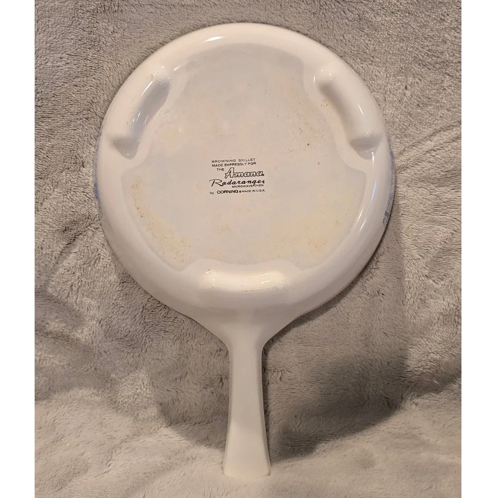Vintage Corning Ware Amana Radarange Browning Skillet Blue Farmhouse Pan‎ 6.75
